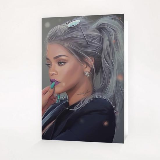Rihanna Portrait Greeting Card & Postcard by AndyKArt