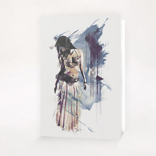 Bellydancer Abstract Greeting Card & Postcard by Galen Valle