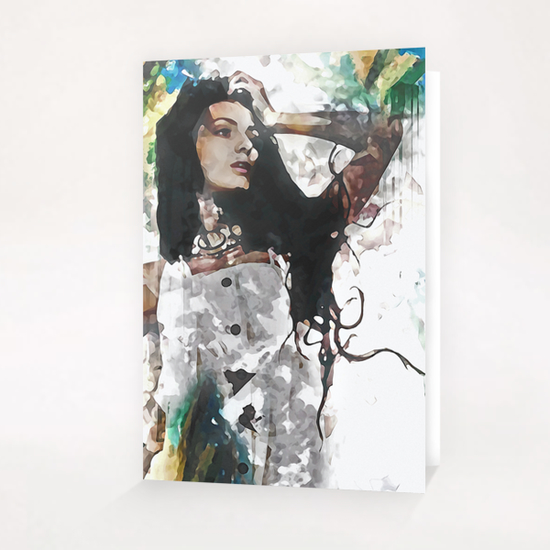 Wonder Abstract Portrait Greeting Card & Postcard by Galen Valle