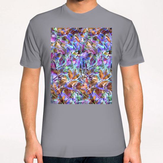 Floral Abstract Stained Glass G3 T-Shirt by MedusArt