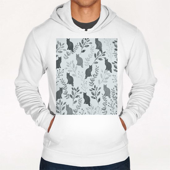 Floral and Cat X 0.3 Hoodie by Amir Faysal