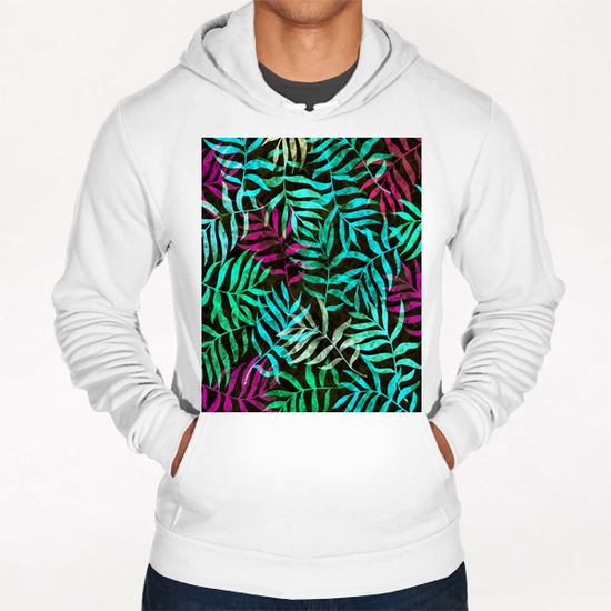 Watercolor Tropical Palm Leaves X 0.5 Hoodie by Amir Faysal