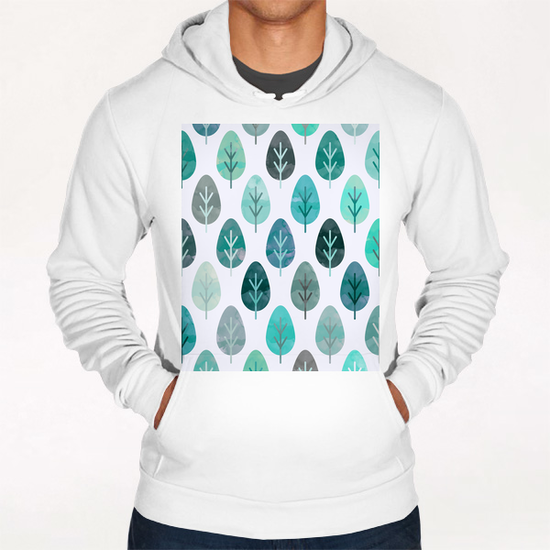 Watercolor Forest Pattern X 0.3 Hoodie by Amir Faysal
