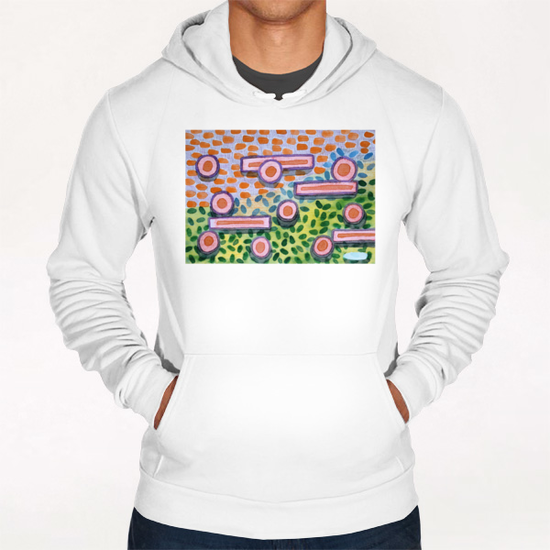 Bars and Dots on a Lawn  Hoodie by Heidi Capitaine