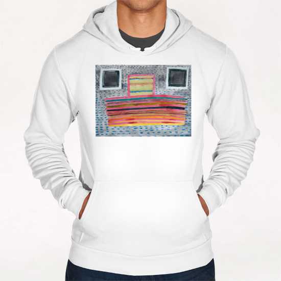 Stacked Lines and Squares Hoodie by Heidi Capitaine