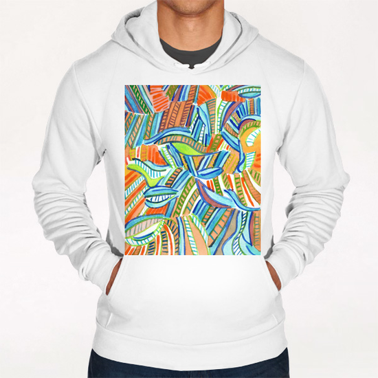Bent and Straight Ladders Pattern  Hoodie by Heidi Capitaine