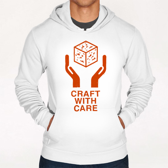 Craft With Care (Orange) Hoodie by Florent Bodart - Speakerine