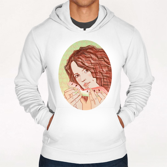 SummerTime-Girl-with-Watermelon Hoodie by IlluScientia