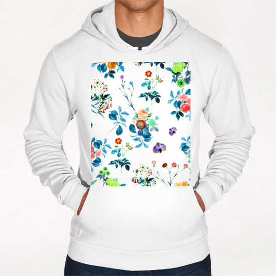 Floral Shower II Hoodie by Uma Gokhale