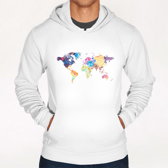 Abstract Colorful World Map Hoodie by Art Design Works