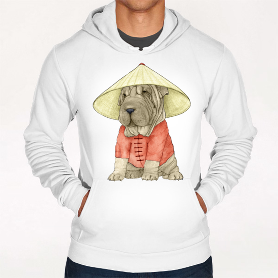 Shar Pei With The Great Wall Hoodie by Barruf