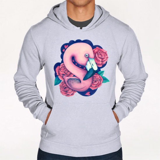 Heart Queen Flamingo Hoodie by Anna Cannuzz Canavesi