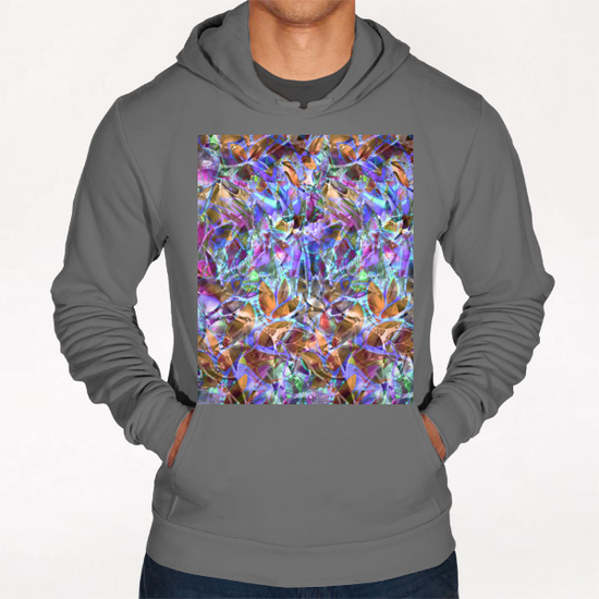 Floral Abstract Stained Glass G3 Hoodie by MedusArt