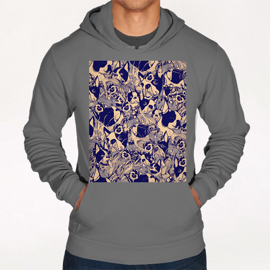 boston terriers blu Hoodie by Giulioiurissevich