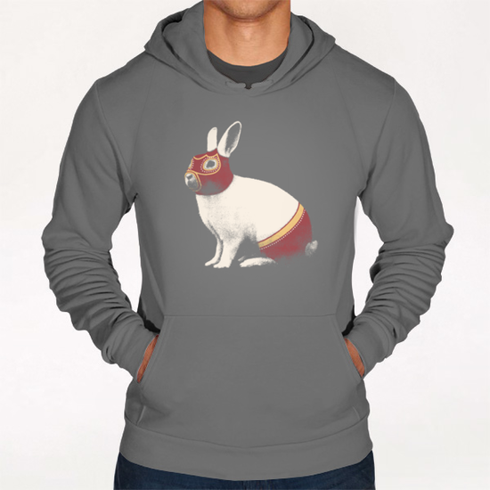 Lapin Catcheur (Rabbit Wrestler) Hoodie by Florent Bodart - Speakerine