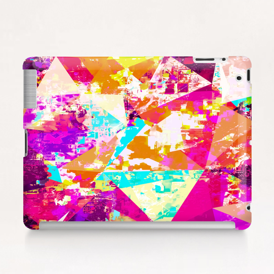 geometric triangle pattern abstract in pink blue purple Tablet Case by Timmy333