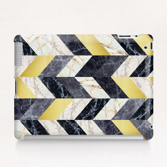 Chevron geometric marble and gold Tablet Case by Vitor Costa