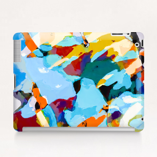 painting texture abstract in blue orange green yellow Tablet Case by Timmy333
