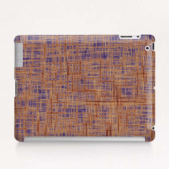 geometric square pattern drawing in purple and brown Tablet Case by Timmy333