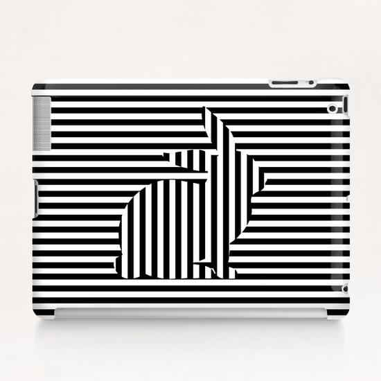 Rabbit Silhouette on Stripes Tablet Case by Divotomezove