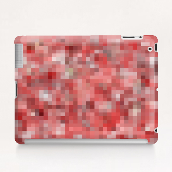 geometric square pixel pattern abstract in red Tablet Case by Timmy333