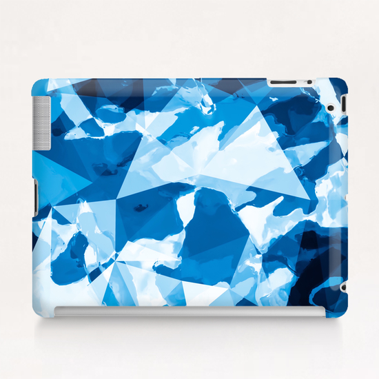 geometric triangle pattern abstract with blue painting background Tablet Case by Timmy333