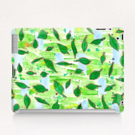 Modern Fresh Leaves Pattern in High Format  Tablet Case by Heidi Capitaine