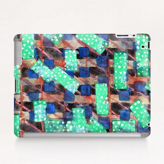 Dotted Green Rectangles on Top Pattern  Tablet Case by Heidi Capitaine