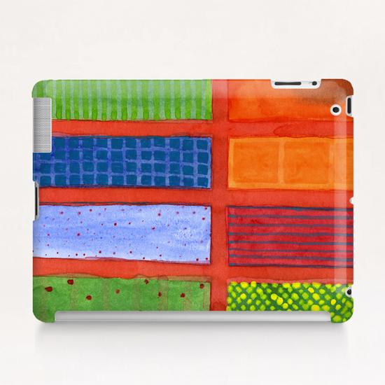 Large rectangle Fields between red Grid  Tablet Case by Heidi Capitaine