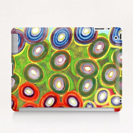 Colorful Circles Swimming in Green Tablet Case by Heidi Capitaine