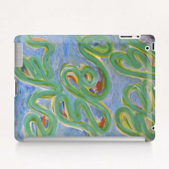 Vividly Curved Green Lines  Tablet Case by Heidi Capitaine
