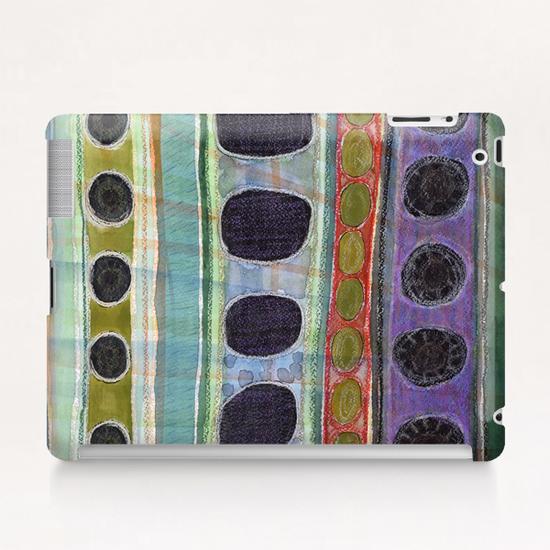Dominating Black Round Shapes In Horizontal Stripes Tablet Case by Heidi Capitaine