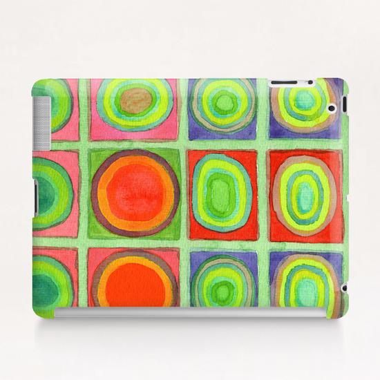 Green Grid filled with Circles and intense Colors  Tablet Case by Heidi Capitaine