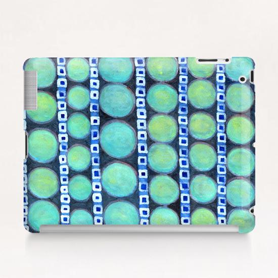 Rows of Blue Iridescent Circles Pattern Tablet Case by Heidi Capitaine