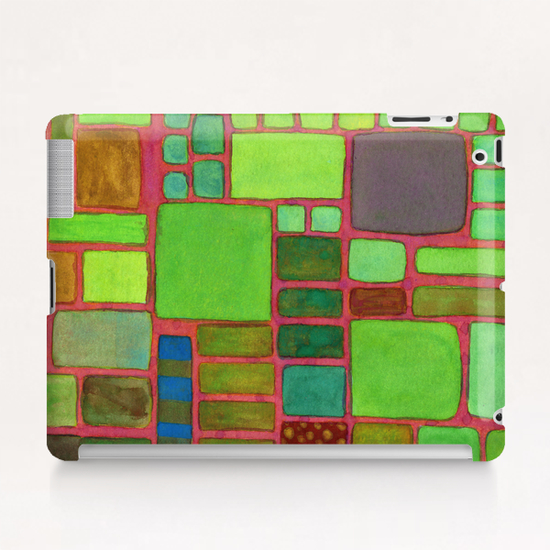 Collection of Rectangles with Blue Striped Staff  Tablet Case by Heidi Capitaine