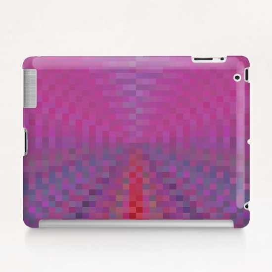geometric square pixel pattern abstract background in pink and blue Tablet Case by Timmy333