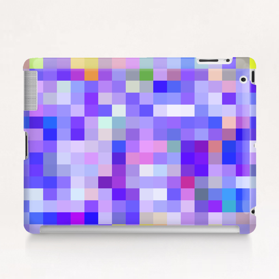 geometric square pixel pattern abstract background in blue pink purple Tablet Case by Timmy333