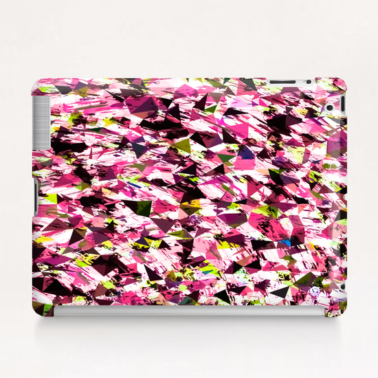 geometric triangle pattern abstract in pink yellow Tablet Case by Timmy333