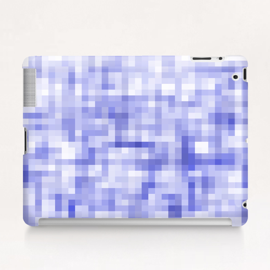 geometric square pixel pattern abstract background in blue Tablet Case by Timmy333