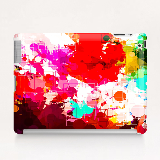 geometric circle pattern abstract in red orange pink blue Tablet Case by Timmy333