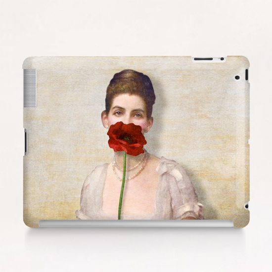 Girl with Red Poppy Flower Tablet Case by DVerissimo