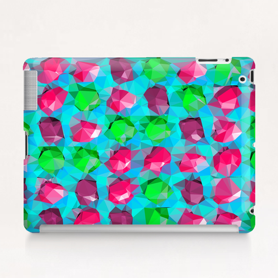 geometric polygon abstract pattern in pink blue green Tablet Case by Timmy333