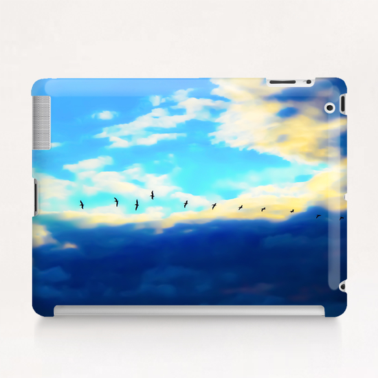 birds flying over with blue cloudy sky Tablet Case by Timmy333