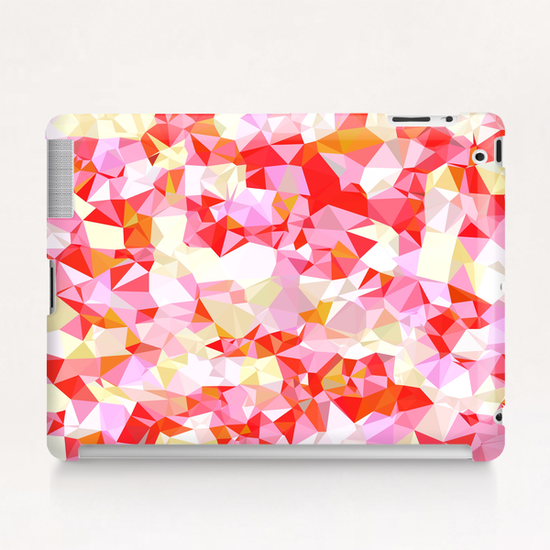 geometric triangle pattern abstract in pink red orange Tablet Case by Timmy333