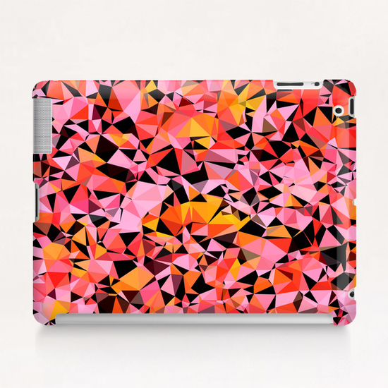 geometric triangle pattern abstract in pink yellow black Tablet Case by Timmy333