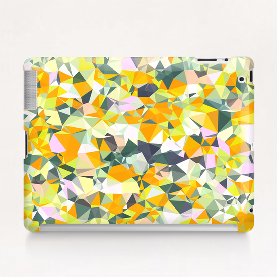 geometric triangle pattern abstract in orange green yellow Tablet Case by Timmy333