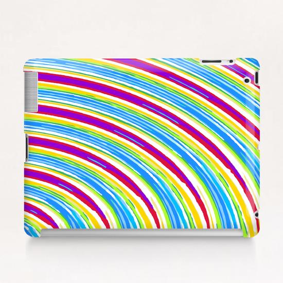 blue pink purple yellow green circle line pattern  Tablet Case by Timmy333