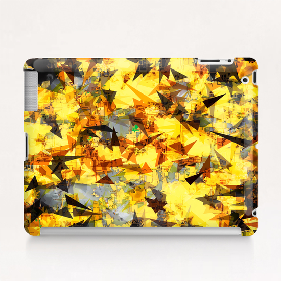 geometric triangle pattern abstract in yellow brown black Tablet Case by Timmy333