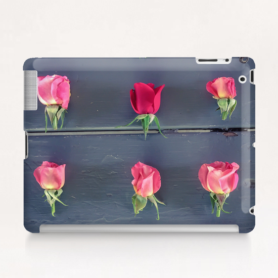 pink roses and red rose on the table Tablet Case by Timmy333