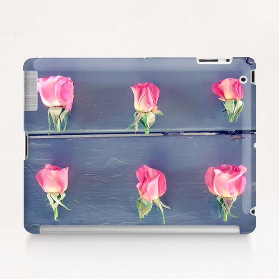 pink baby roses on the wooden table Tablet Case by Timmy333